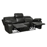 Marille Black Bonded Leather Reclining Sofa from Homelegance - Luna Furniture