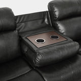 Marille Black Bonded Leather Reclining Sofa from Homelegance - Luna Furniture