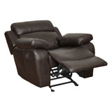 Marille Brown Bonded Leather Reclining Chair from Homelegance - Luna Furniture