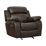 Marille Brown Bonded Leather Reclining Chair from Homelegance - Luna Furniture