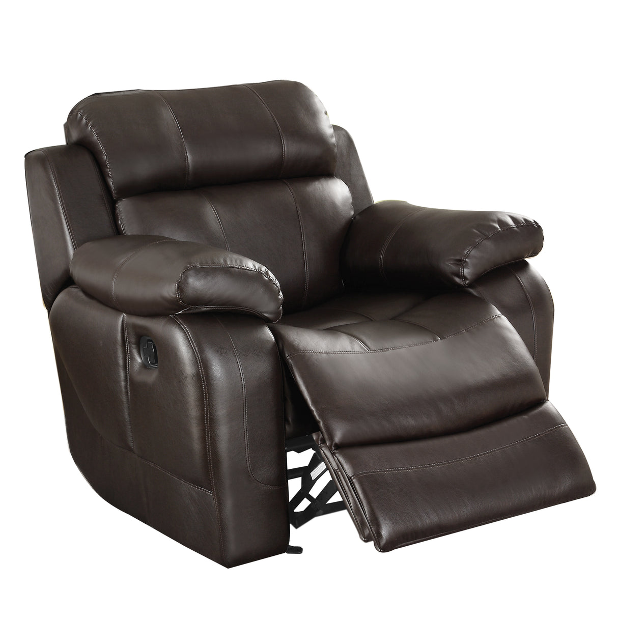 Marille Brown Bonded Leather Reclining Chair from Homelegance - Luna Furniture