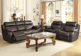 Marille Brown Bonded Leather Reclining Loveseat from Homelegance - Luna Furniture