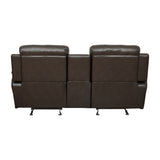 Marille Brown Bonded Leather Reclining Loveseat from Homelegance - Luna Furniture