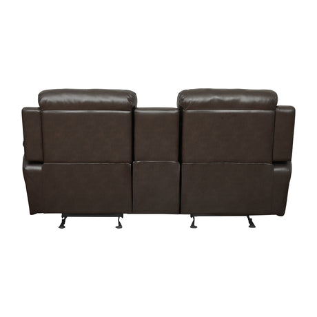 Marille Brown Bonded Leather Reclining Loveseat from Homelegance - Luna Furniture