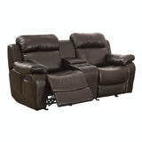 Marille Brown Bonded Leather Reclining Loveseat from Homelegance - Luna Furniture