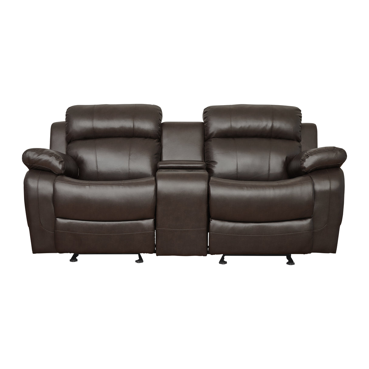 Marille Brown Bonded Leather Reclining Loveseat from Homelegance - Luna Furniture