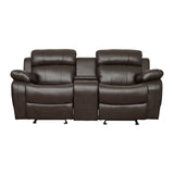 Marille Brown Bonded Leather Reclining Loveseat from Homelegance - Luna Furniture