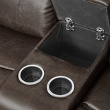 Marille Brown Bonded Leather Reclining Loveseat from Homelegance - Luna Furniture