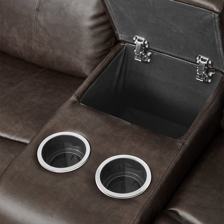 Marille Brown Bonded Leather Reclining Loveseat from Homelegance - Luna Furniture