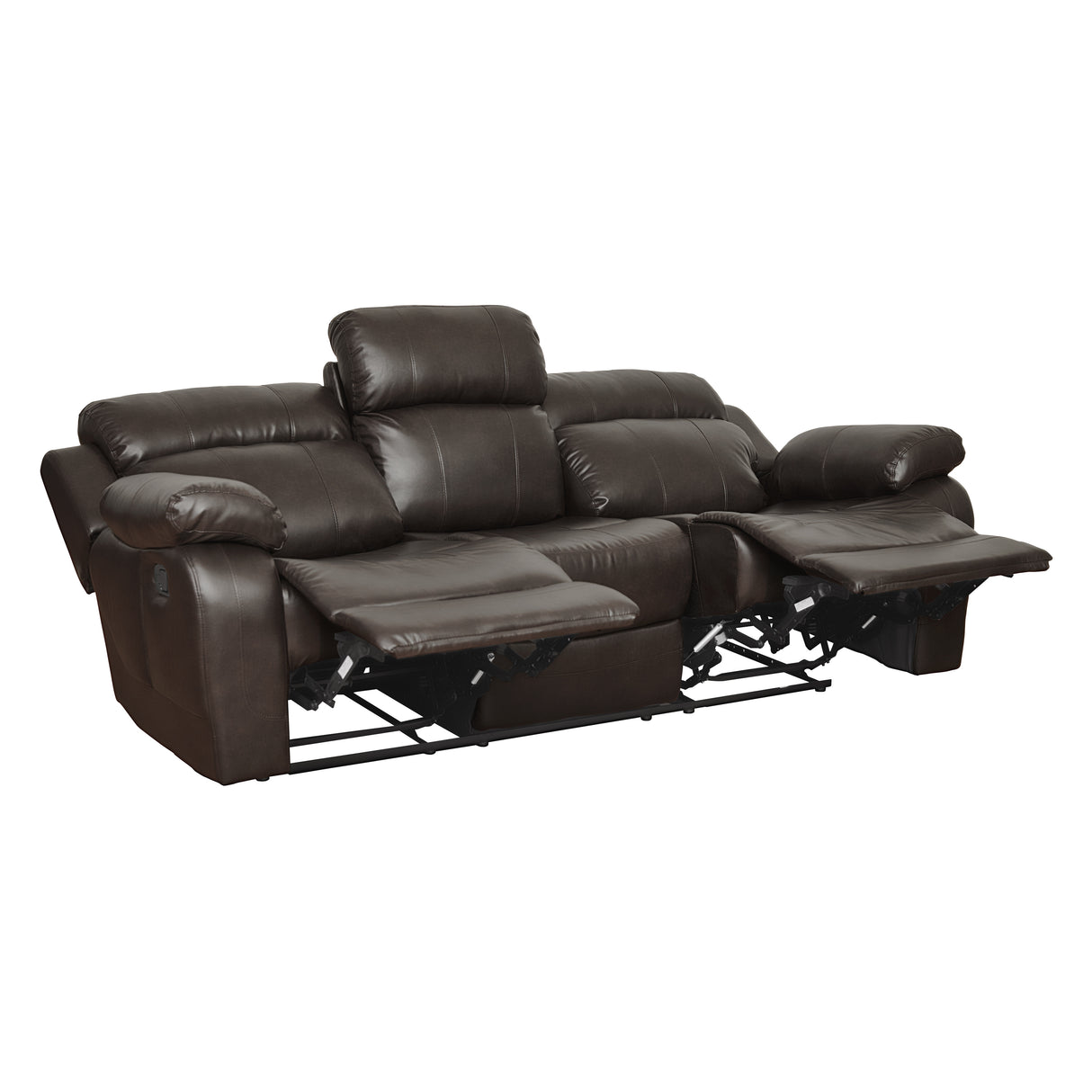 Marille Brown Bonded Leather Reclining Sofa from Homelegance - Luna Furniture