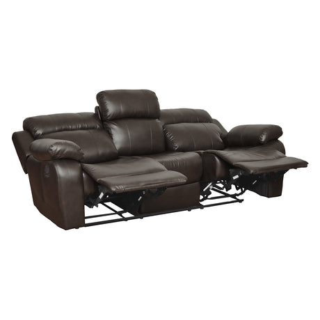 Marille Brown Bonded Leather Reclining Sofa from Homelegance - Luna Furniture