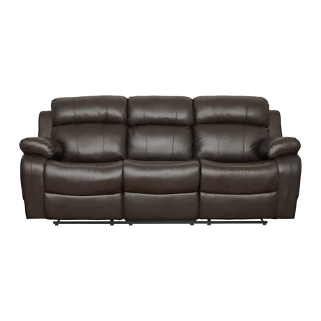 Marille Brown Bonded Leather Reclining Sofa from Homelegance - Luna Furniture