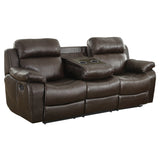 Marille Brown Bonded Leather Reclining Sofa from Homelegance - Luna Furniture