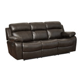 Marille Brown Bonded Leather Reclining Sofa from Homelegance - Luna Furniture