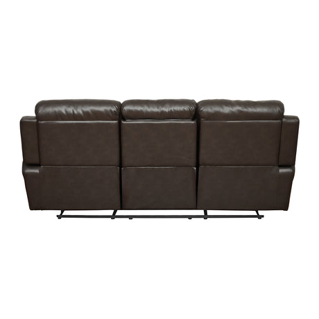 Marille Brown Bonded Leather Reclining Sofa from Homelegance - Luna Furniture