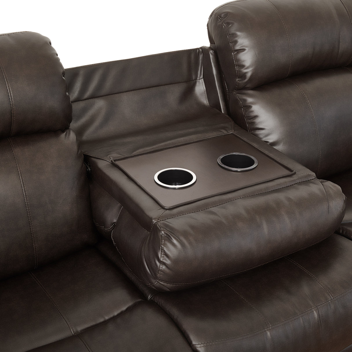 Marille Brown Bonded Leather Reclining Sofa from Homelegance - Luna Furniture