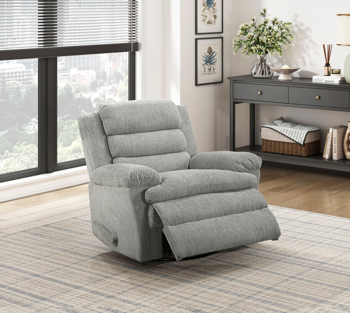 9725GRY-1SW Swivel Glider Reclining Chair from Homelegance - Luna Furniture