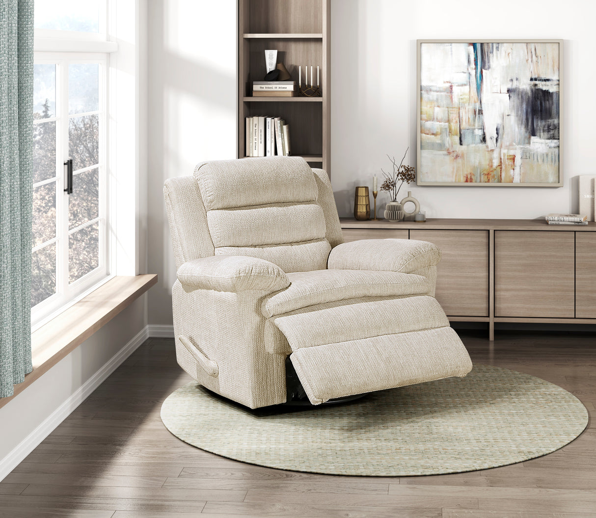 9725BEG-1SW Swivel Glider Reclining Chair from Homelegance - Luna Furniture