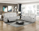 Benton Light Gray Double Reclining Sofa from Homelegance - Luna Furniture