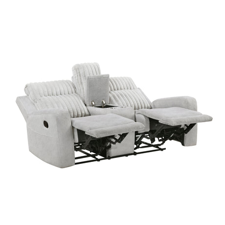 Benton Light Gray Double Reclining Love Seat from Homelegance - Luna Furniture