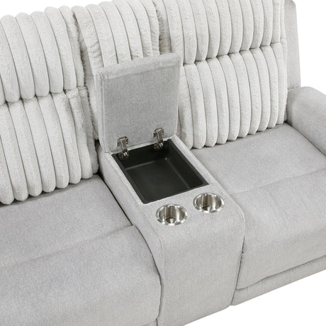 Benton Light Gray Double Reclining Love Seat from Homelegance - Luna Furniture