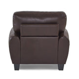 Rubin Black Faux Leather Loveseat