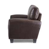Rubin Black Faux Leather Loveseat