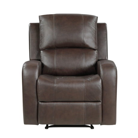 Austin Brown Genuine Leather Reclining Living Room Set from Homelegance - Luna Furniture