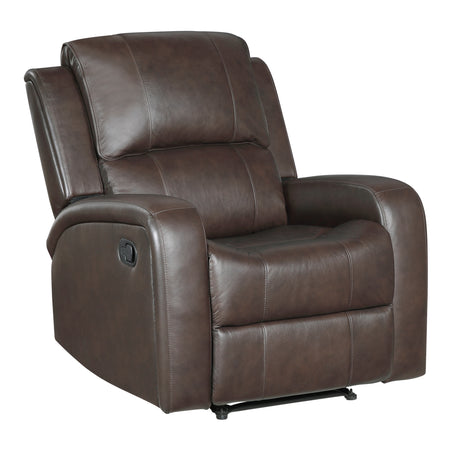 Austin Brown Genuine Leather Reclining Living Room Set from Homelegance - Luna Furniture