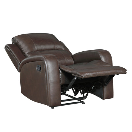 Austin Brown Genuine Leather Reclining Living Room Set from Homelegance - Luna Furniture