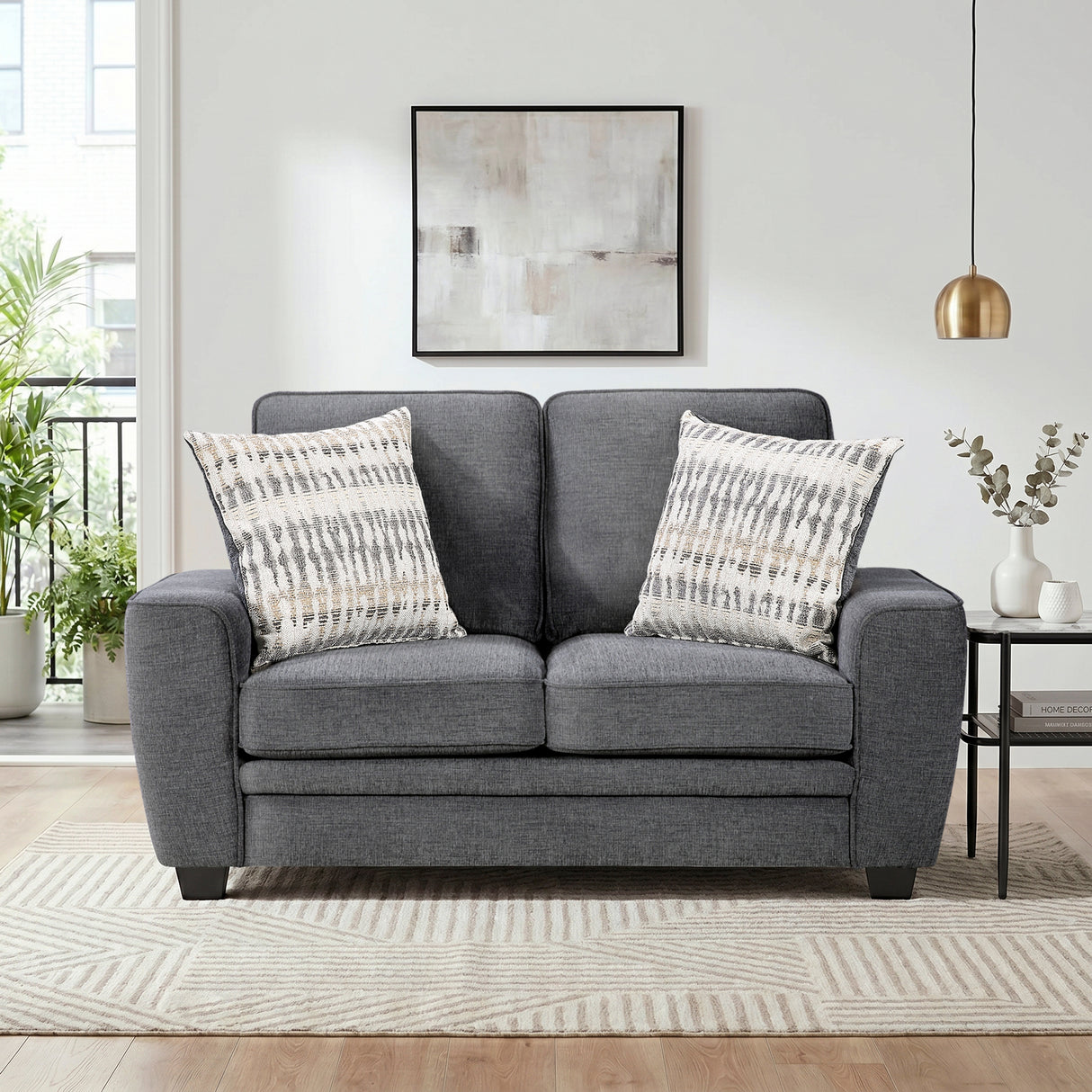 Zander Dark Gray Loveseat