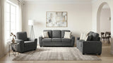 Zander Dark Gray Loveseat