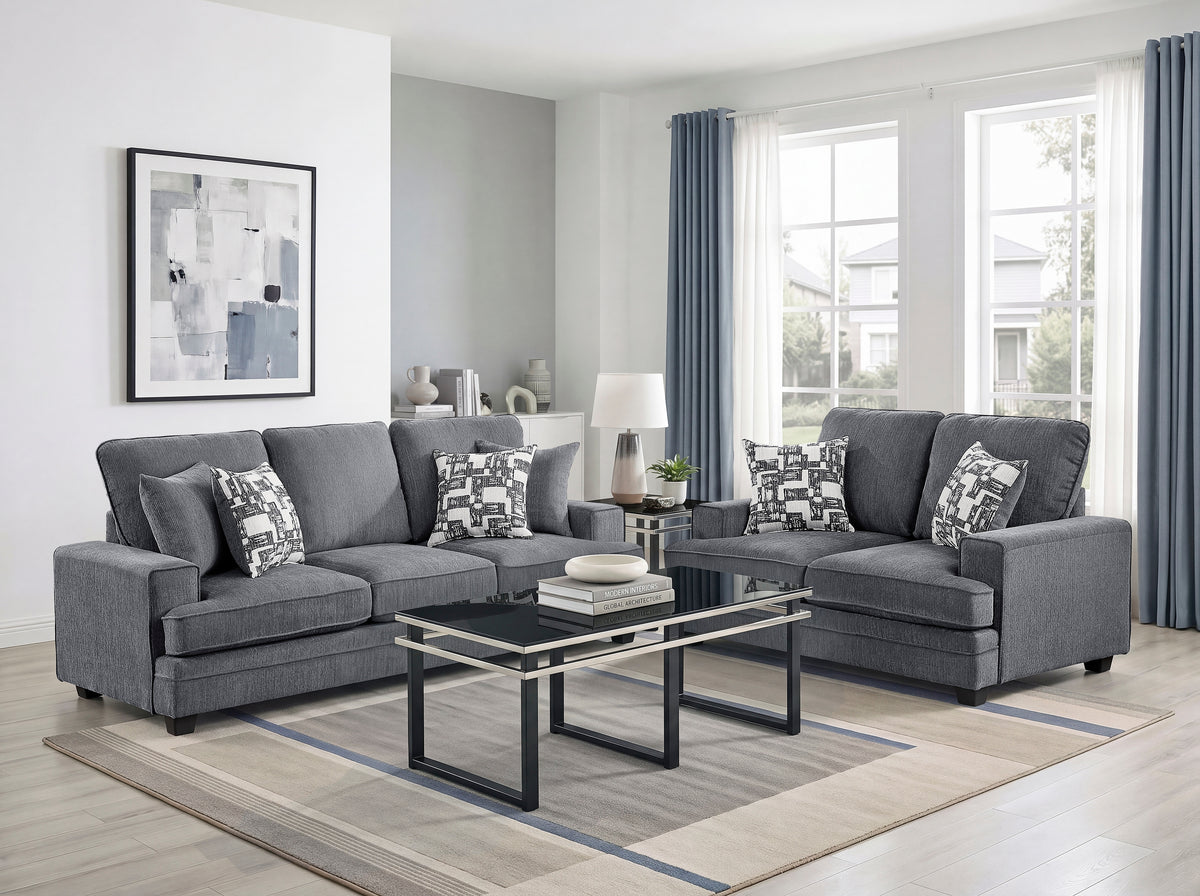 Sarah Stone Gray 2-Piece Living Room Set from Homelegance - Luna Furniture