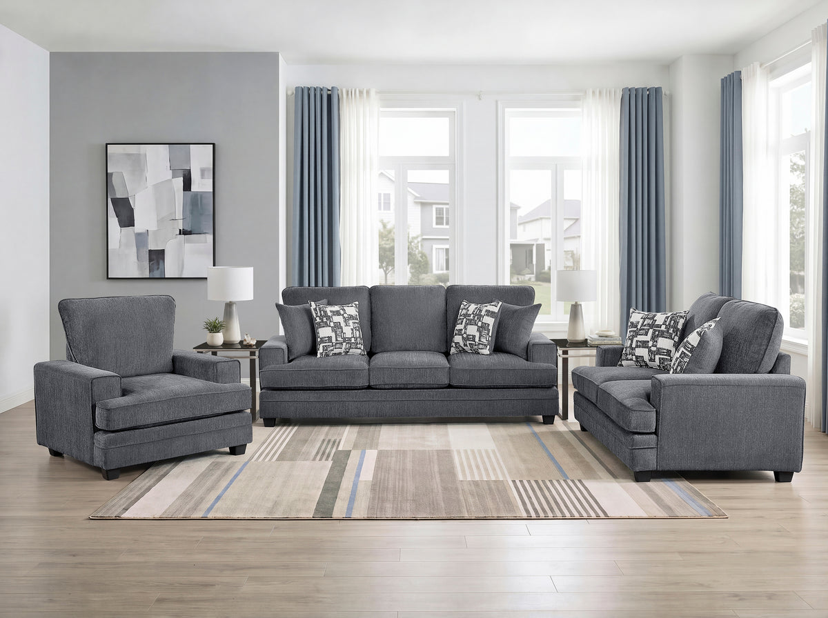 Sarah Stone Gray 2-Piece Living Room Set from Homelegance - Luna Furniture