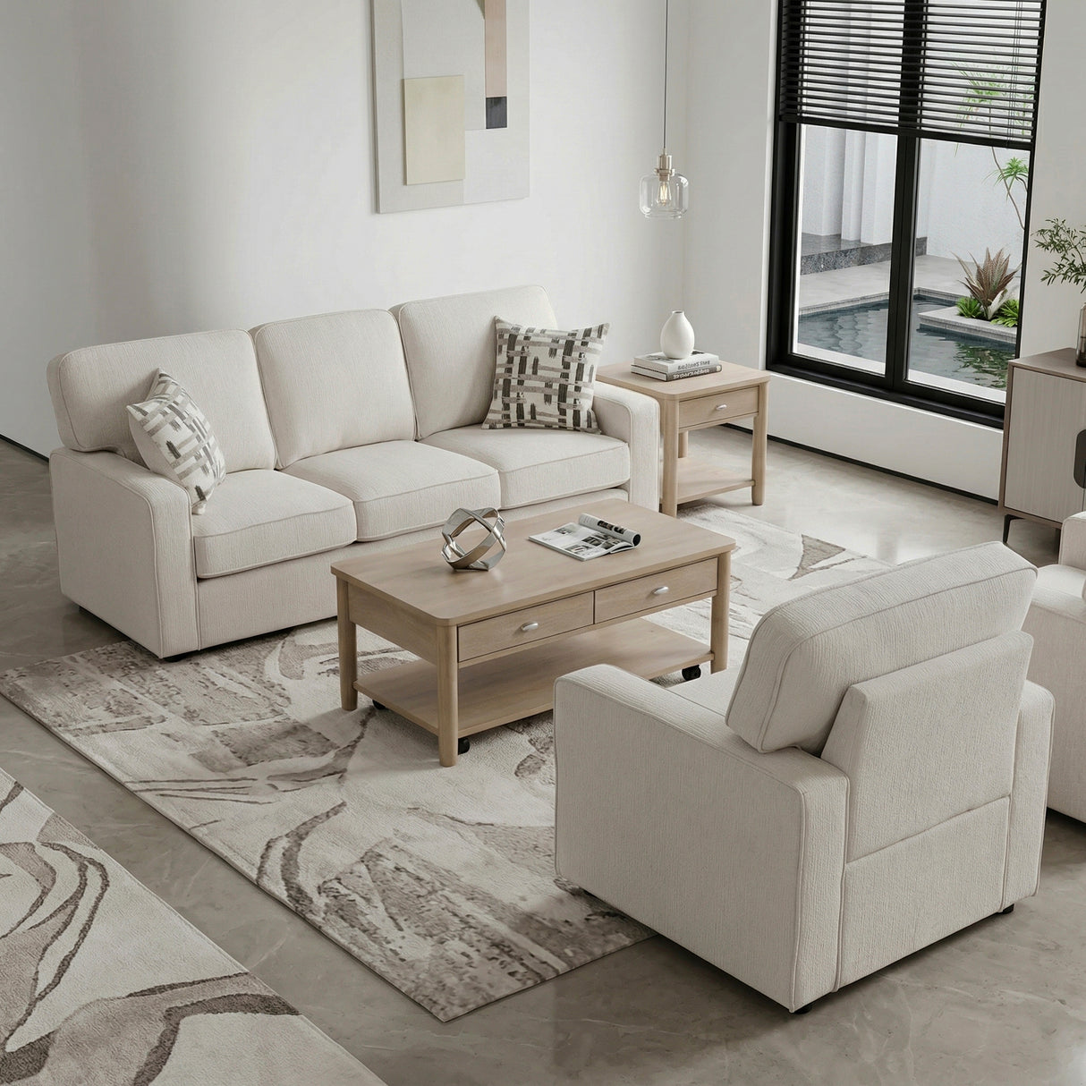 Frances Beige 2-Piece Living Room Set from Homelegance - Luna Furniture