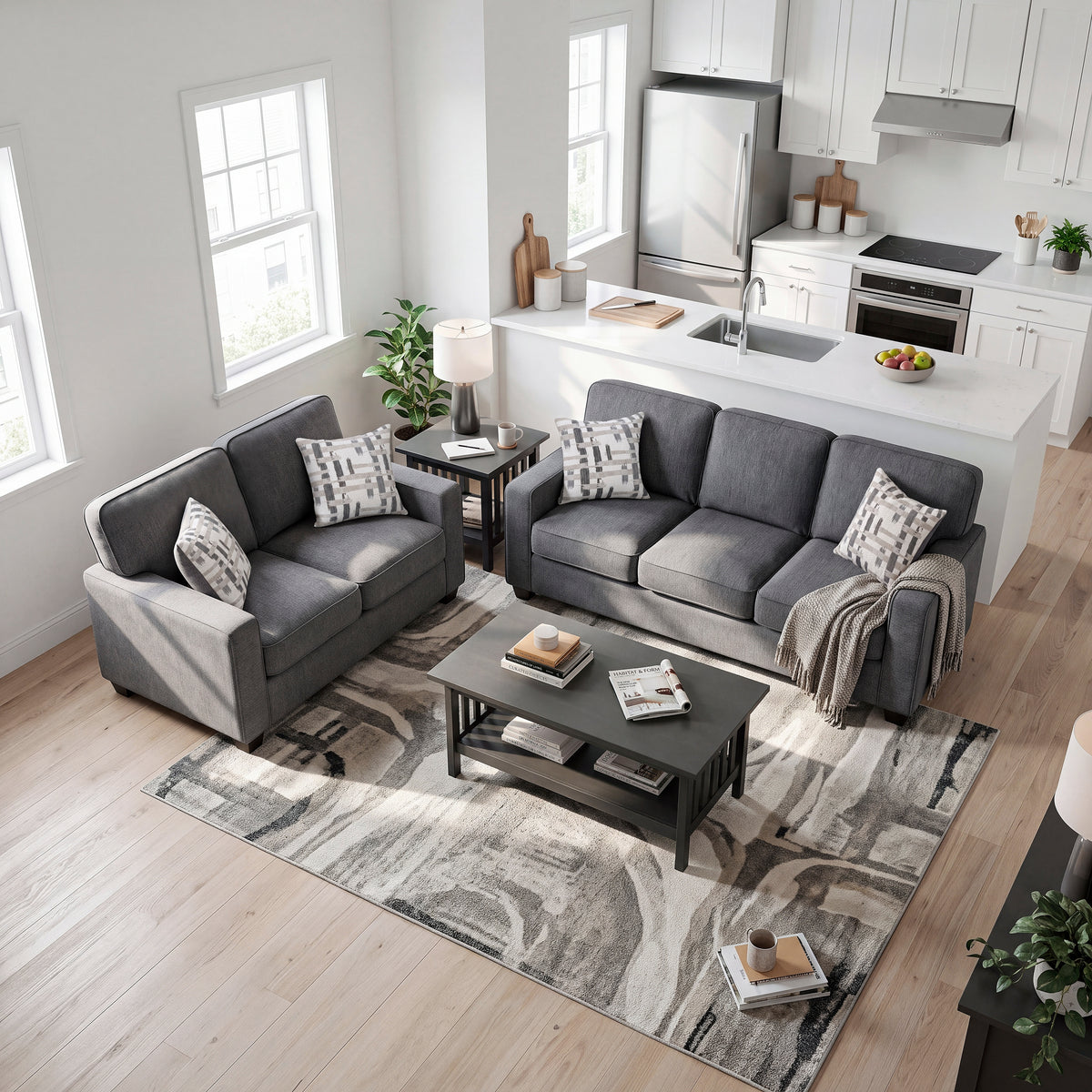 Frances Dark Gray Loveseat from Homelegance - Luna Furniture