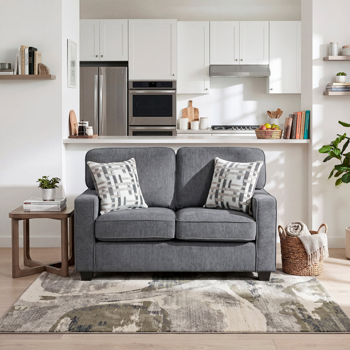 Frances Dark Gray Loveseat from Homelegance - Luna Furniture