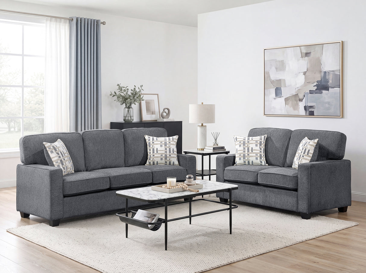 Frances Dark Gray Modern Living Room Set