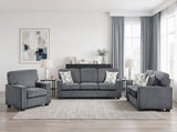 Frances Dark Gray Loveseat from Homelegance - Luna Furniture