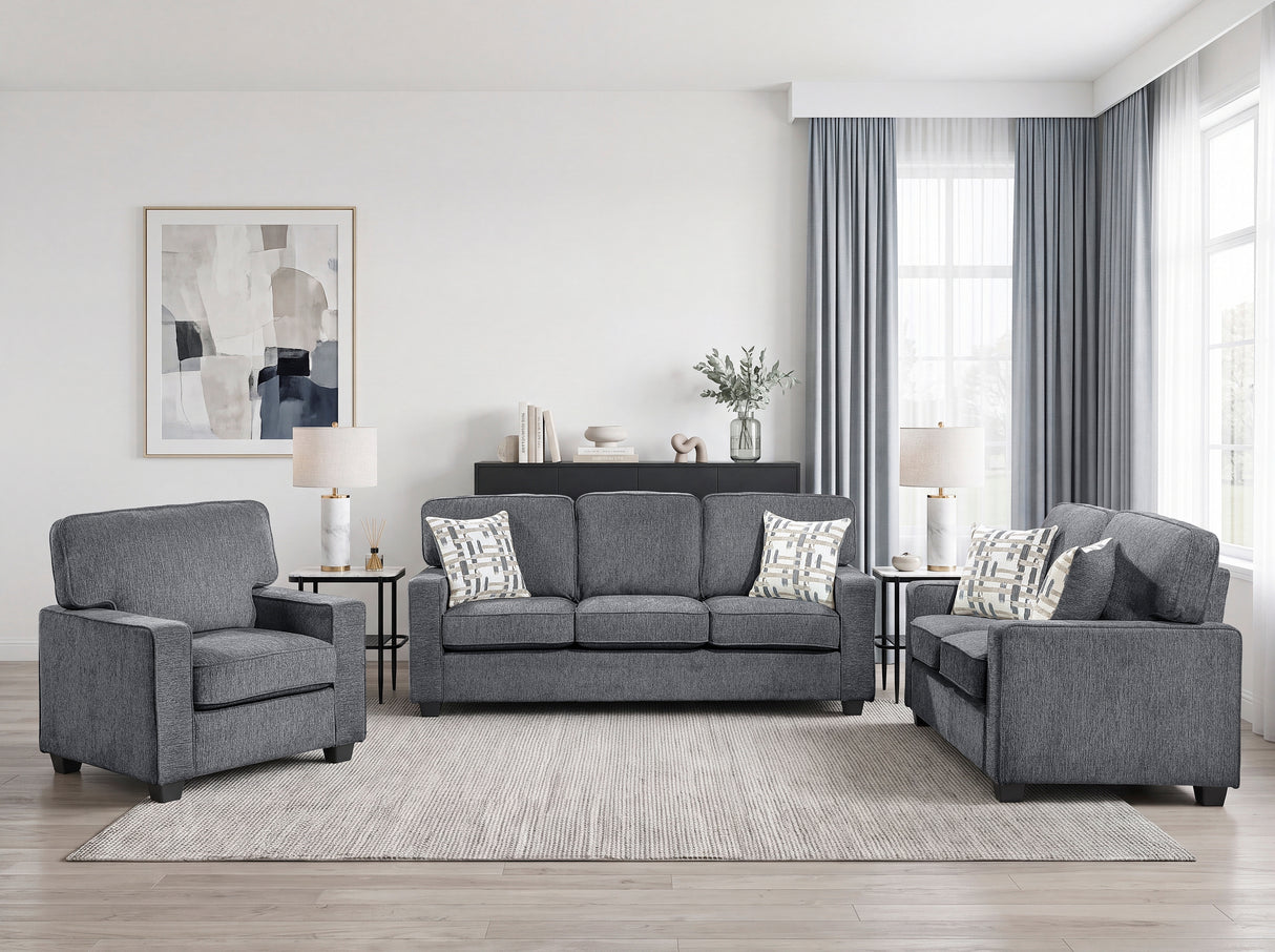 Frances Dark Gray Modern Living Room Set