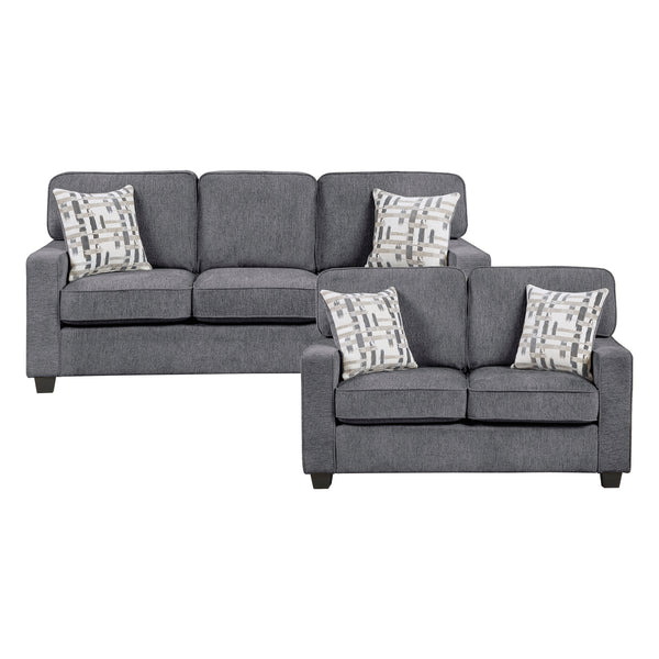 Frances Dark Gray 2-Piece Living Room Set