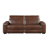 Sutton Brown 6-Piece Modular Leather Power Reclining Sectional 9790BRW from Homelegance - Luna Furniture