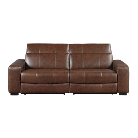 Sutton Brown 6-Piece Modular Leather Power Reclining Sectional 9790BRW from Homelegance - Luna Furniture