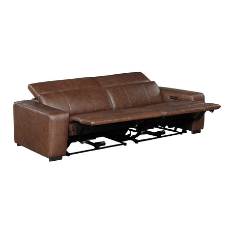 Sutton Brown 6-Piece Modular Leather Power Reclining Sectional 9790BRW from Homelegance - Luna Furniture