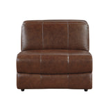 Sutton Brown 6-Piece Modular Leather Power Reclining Sectional 9790BRW from Homelegance - Luna Furniture
