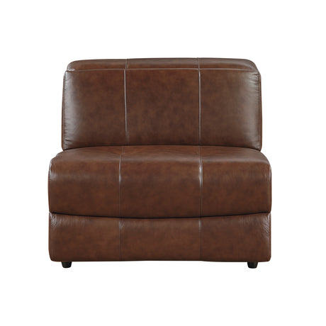 Sutton Brown 6-Piece Modular Leather Power Reclining Sectional 9790BRW from Homelegance - Luna Furniture