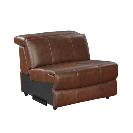 Sutton Brown 6-Piece Modular Leather Power Reclining Sectional 9790BRW from Homelegance - Luna Furniture