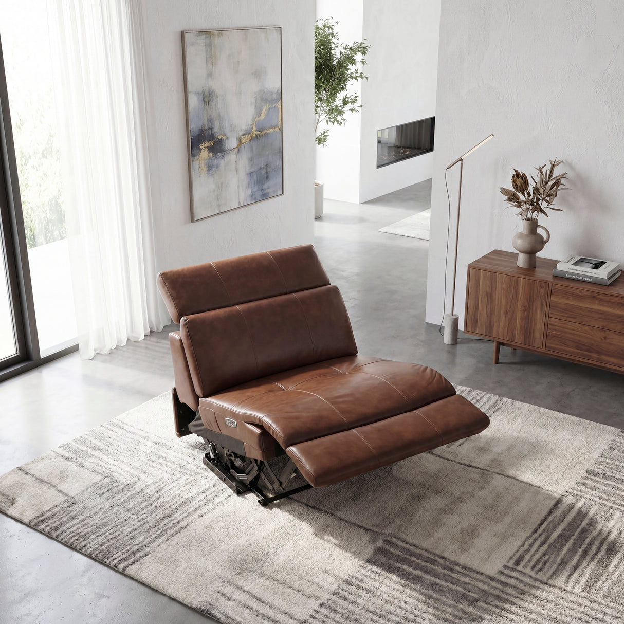 9790BRW-ARPWH (3/6)Power Armless Reclining Chair with Power Headrest from Homelegance - Luna Furniture
