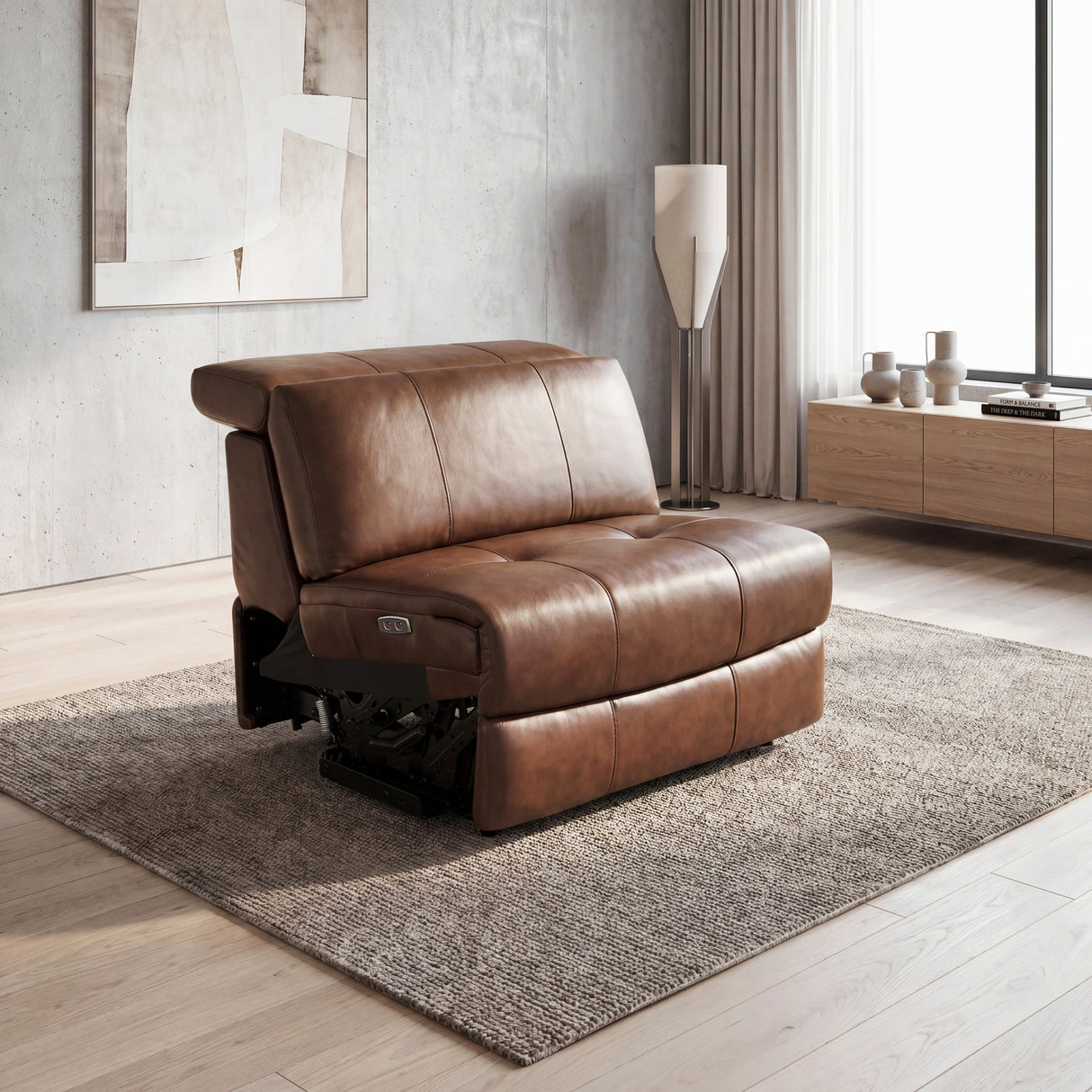 9790BRW-ARPWH (3/6)Power Armless Reclining Chair with Power Headrest from Homelegance - Luna Furniture
