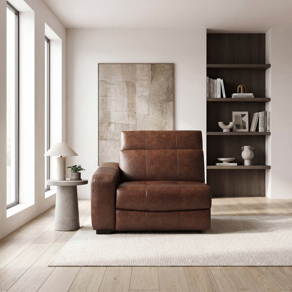 9790BRW-LRPWH (1/6)Power Left Side Reclining Chair with Power Headrest and Charging Ports from Homelegance - Luna Furniture